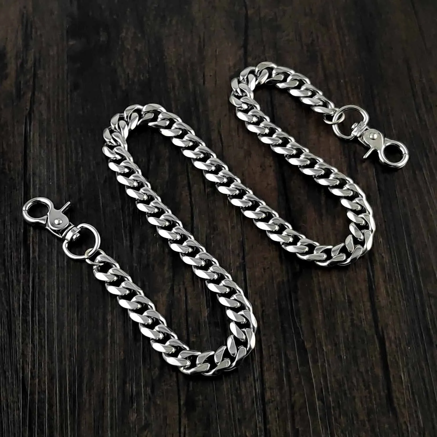 16'' SOLID STAINLESS STEEL BIKER SILVER WALLET CHAIN LONG PANTS CHAIN jeans chain jean chain FOR MEN