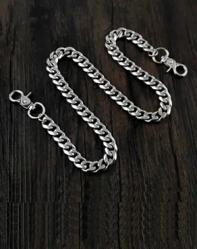 16'' SOLID STAINLESS STEEL BIKER SILVER WALLET CHAIN LONG PANTS CHAIN jeans chain jean chain FOR MEN