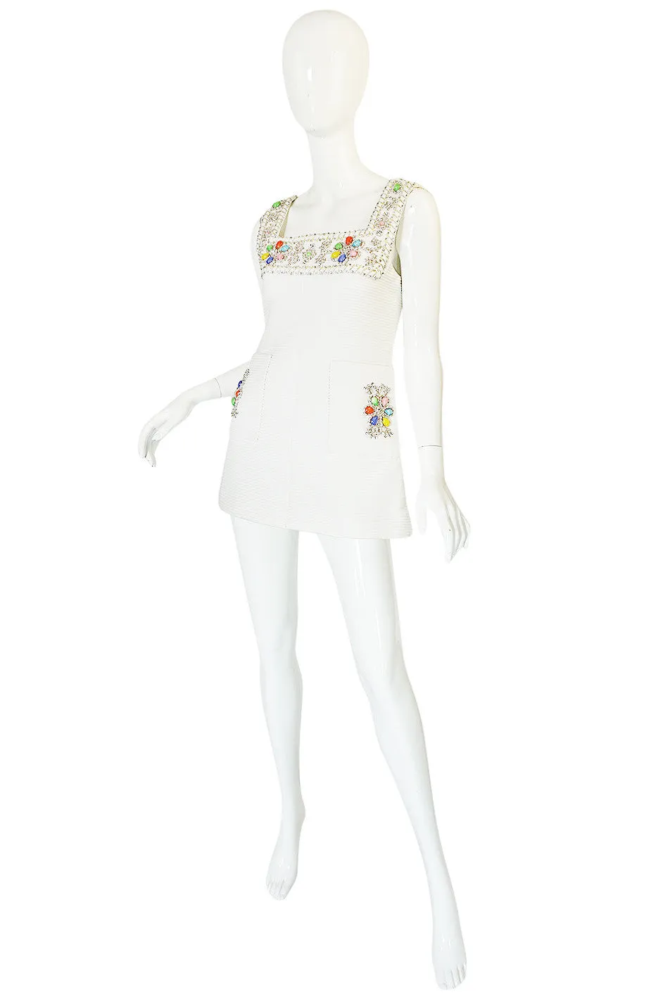 1960s Beni Salvadori Jewelled Couture Tunic or Mini Dress