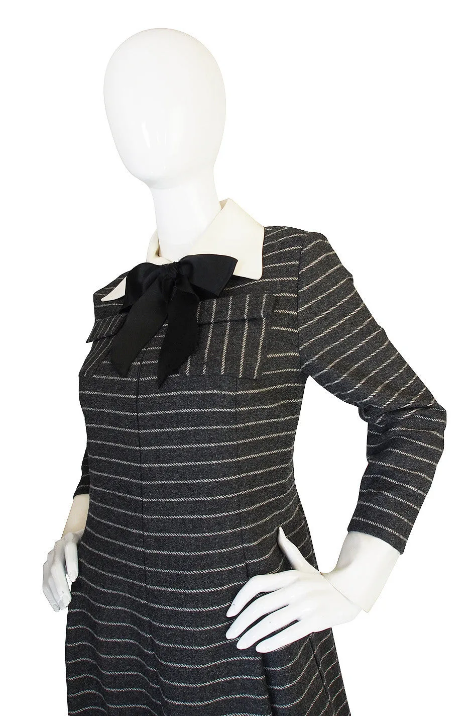 1960s Chic Striped Geoffrey Beene Day Dress