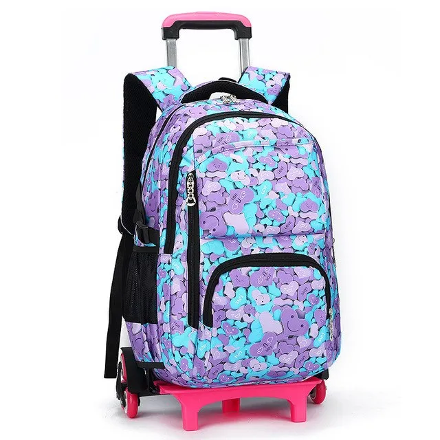 2017 Removable Children School Bags Teenager Boys Girls 3 Wheels Backpack Stairs Kids Trolley