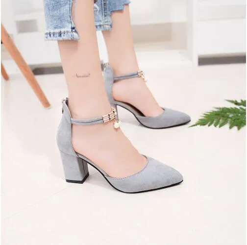 2017 Summer Women Shoes Pointed Toe Pumps  Dress Shoes High Heels Boat Shoes Wedding Shoes tenis feminino  Side with