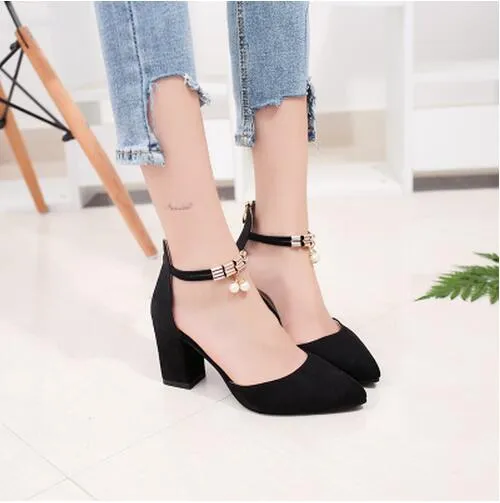 2017 Summer Women Shoes Pointed Toe Pumps  Dress Shoes High Heels Boat Shoes Wedding Shoes tenis feminino  Side with