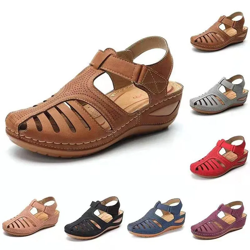 2020 New Women Sandals Vintage Wedge lias Plus Size