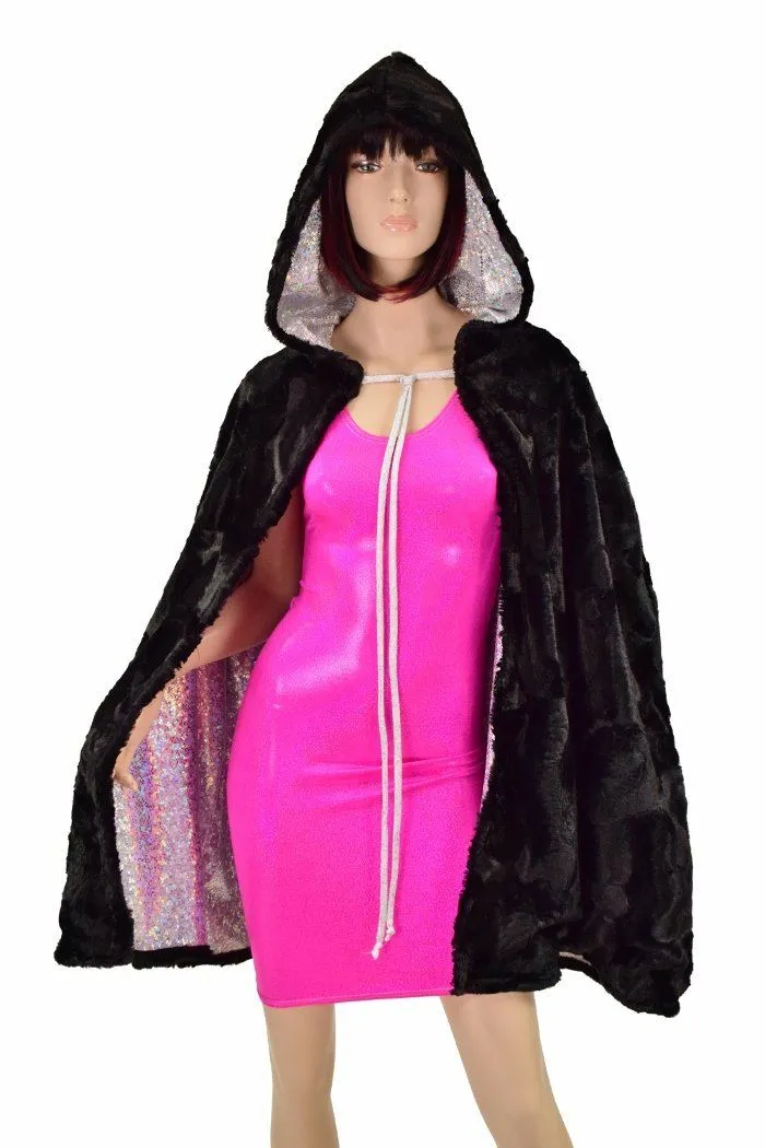 35" Short Hooded Minky Cape