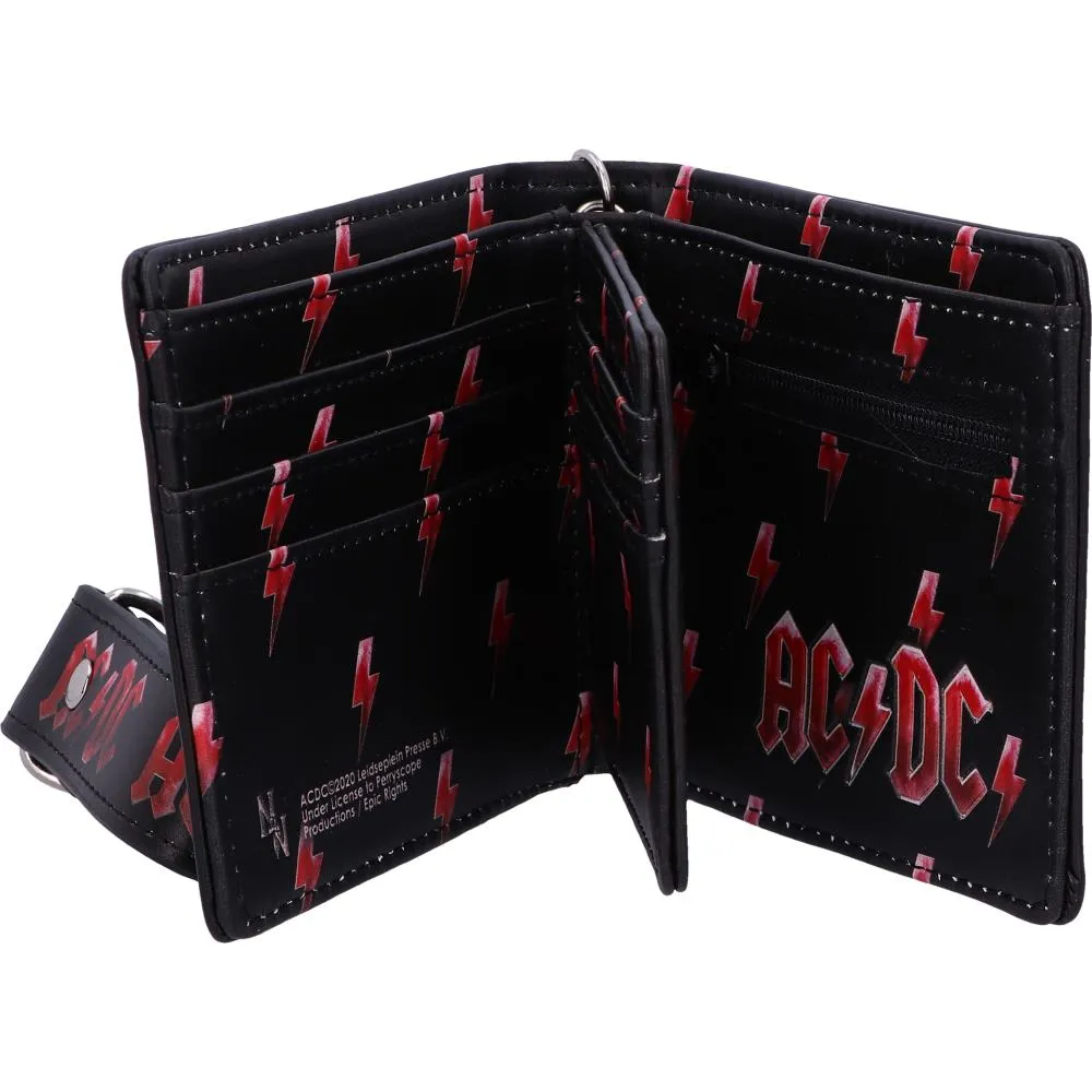 AC DC Black Ice Wallet with security chain