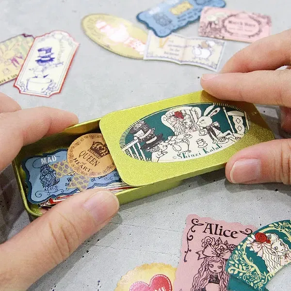 Alice Tea Party Sticker Tin