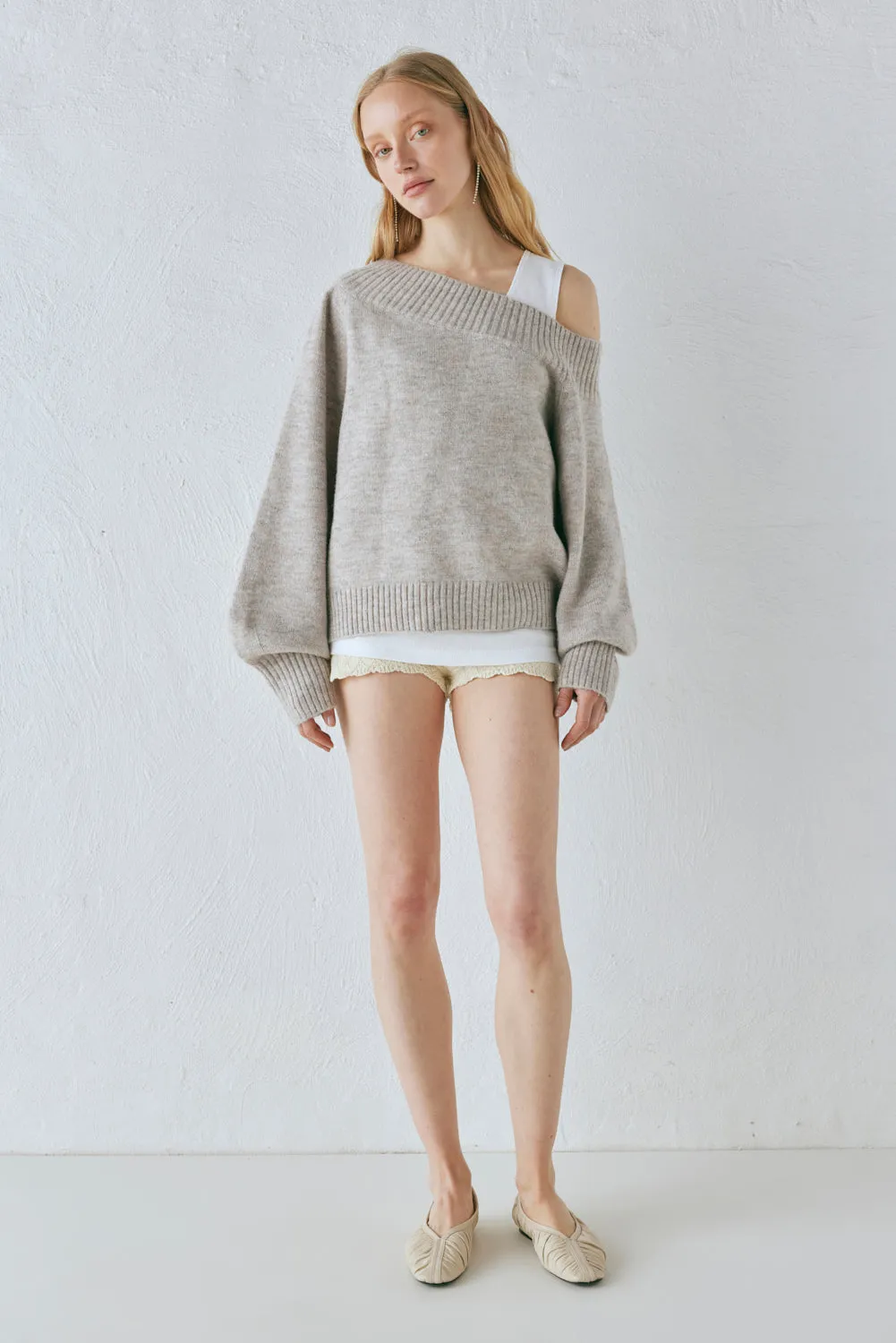 Alma Knit Jumper Grey Marle