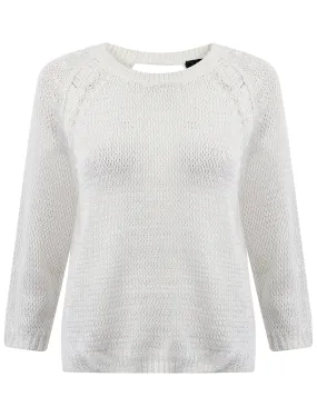 Amara Reya Verbena knit jumper in Optic White