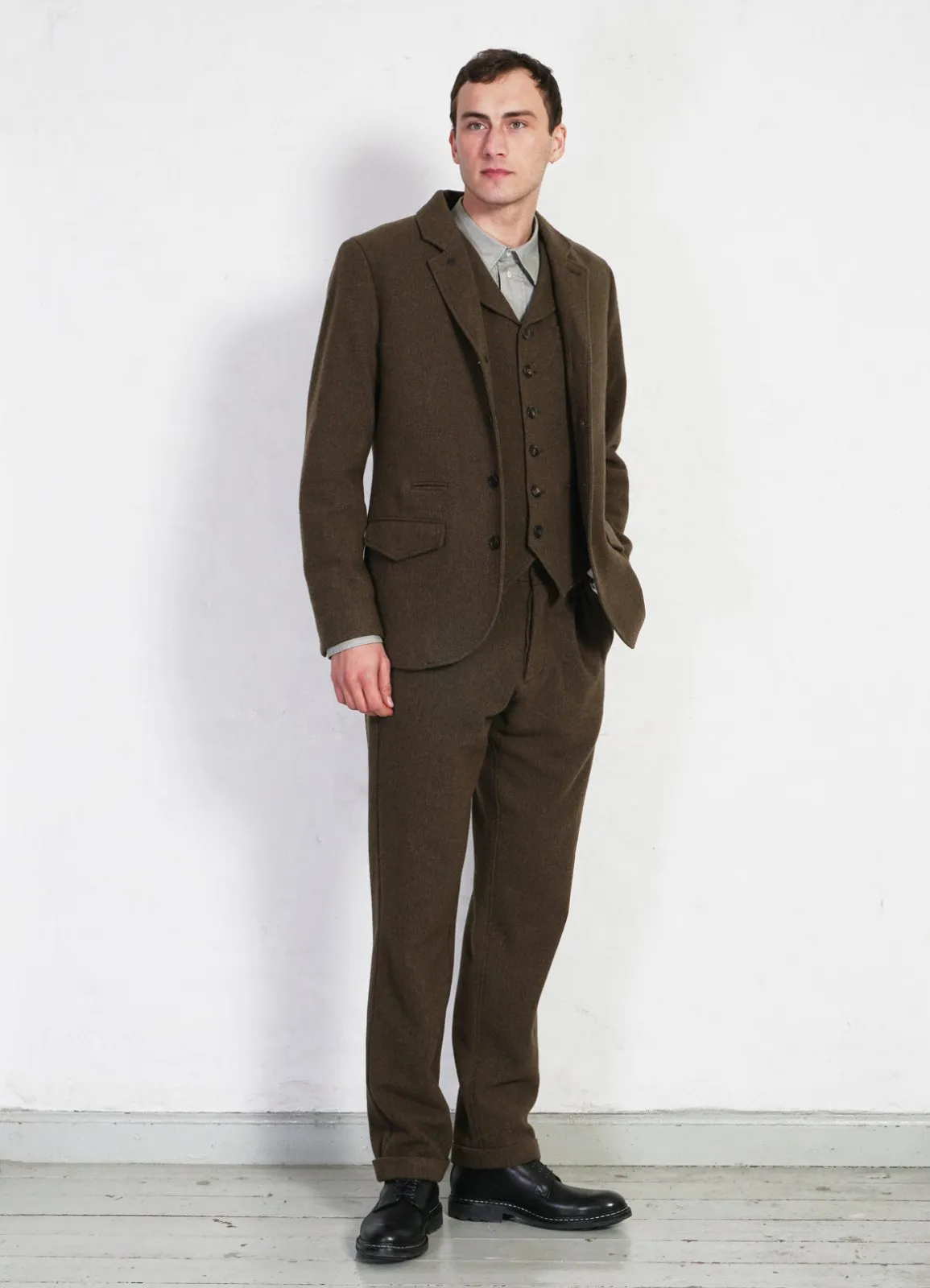 ANKER | Four Button Classic Blazer | Brown Herringbone