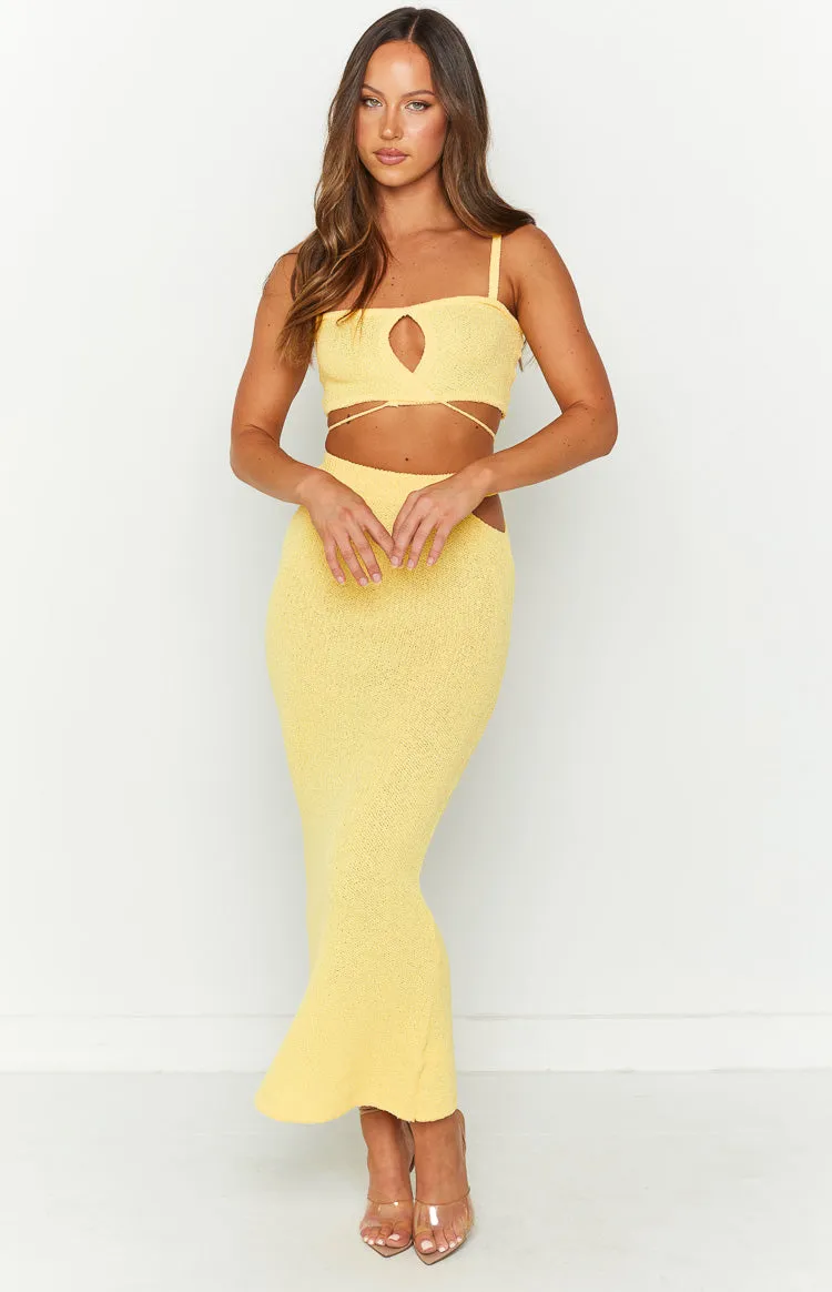 Annabella Yellow Crop Top