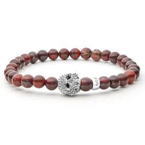 Anthem Poppy Jasper Skull Bracelet