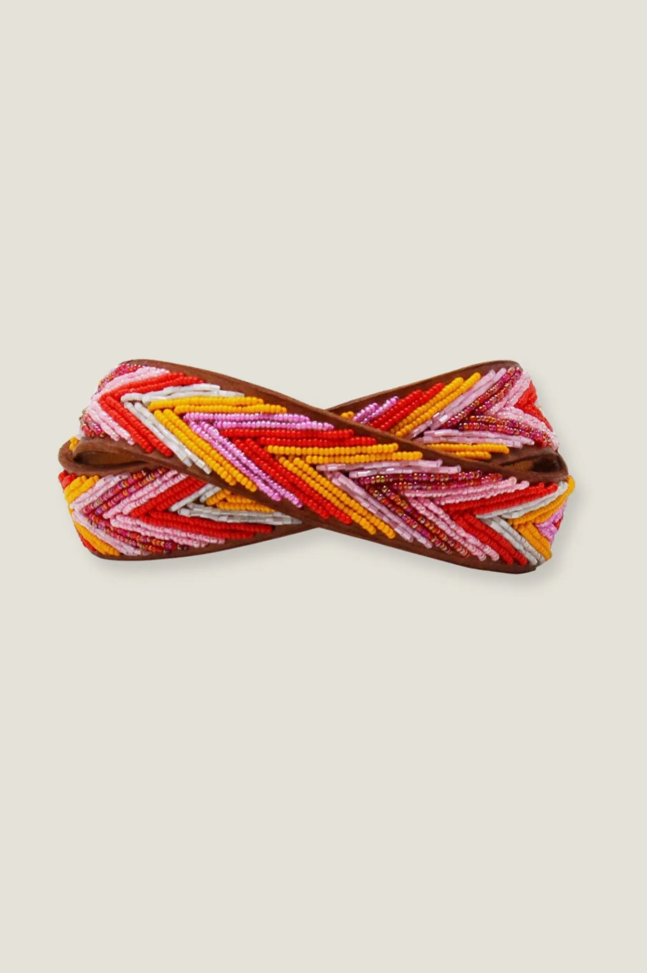 Arrow Leather Belt | Pink/Orange