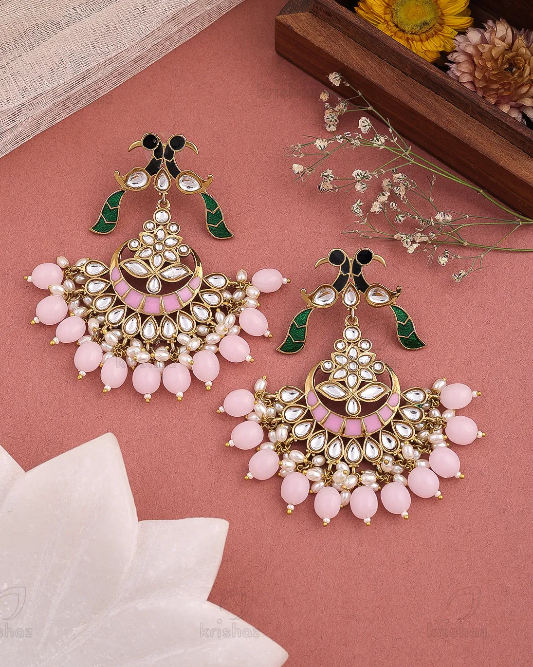 Avadh Kundan Dangler Earrings - RANG