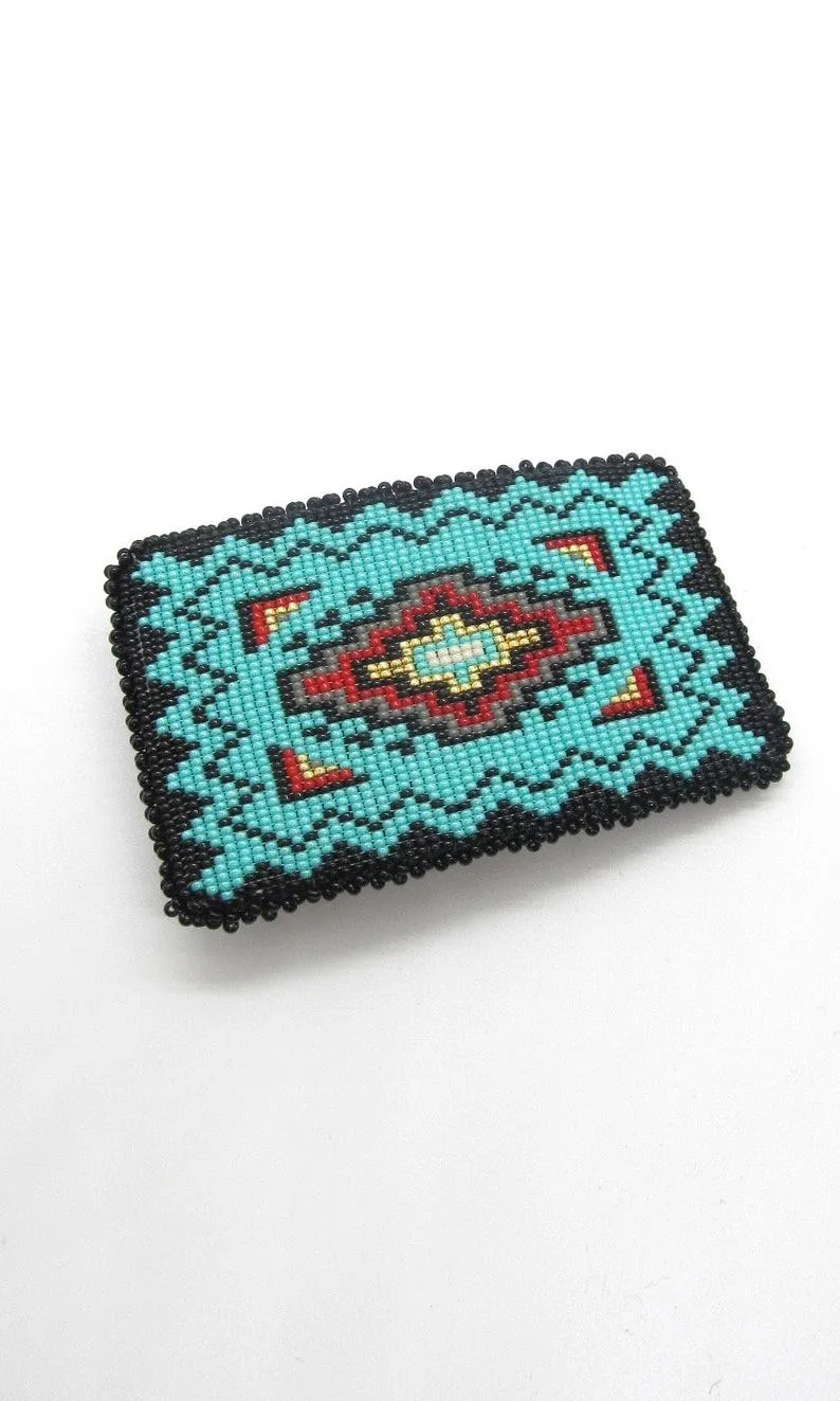 BEAD IT Leather Backed Beaded Belt Buckle