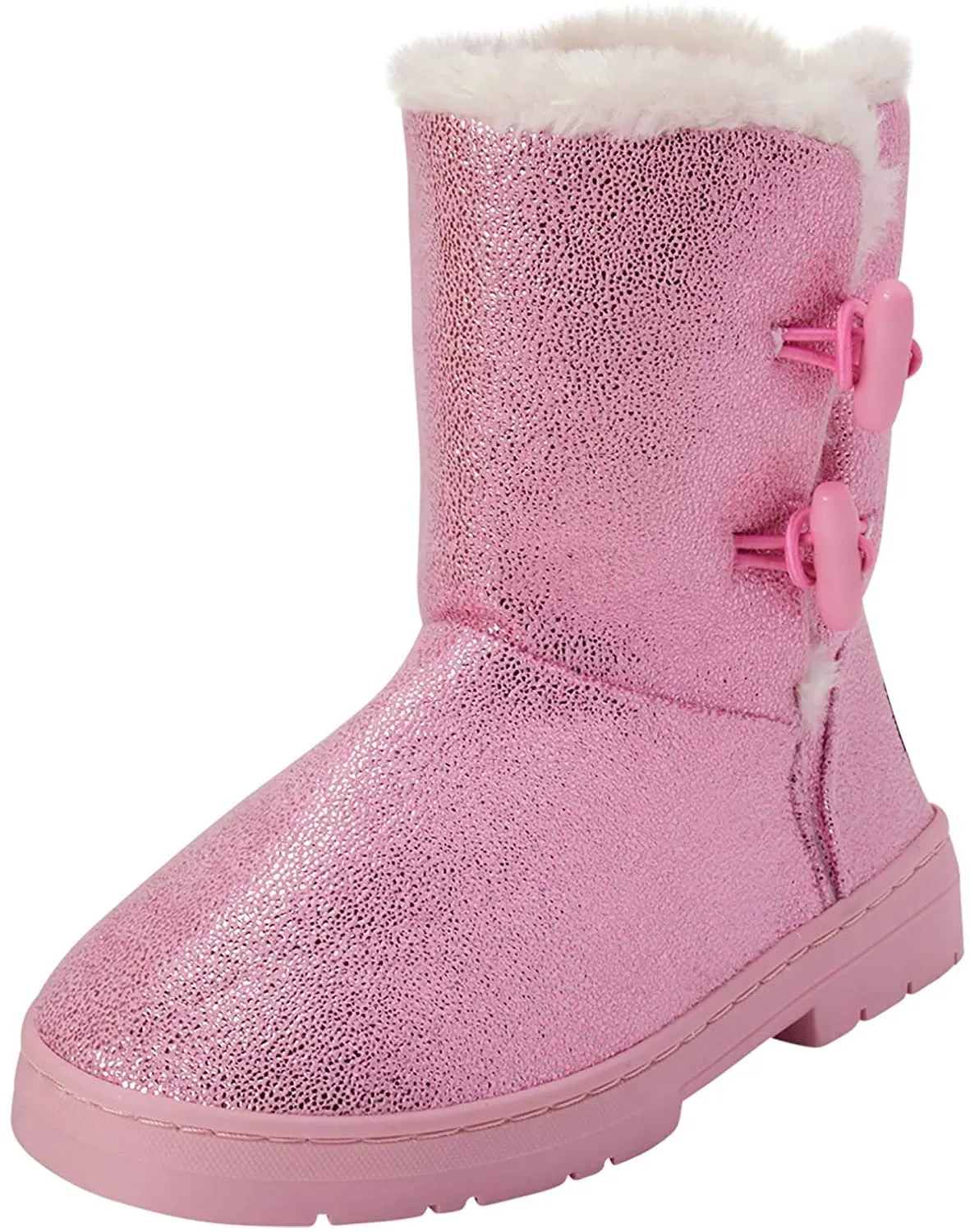 bebe Girls’ Shimmery Winter boot with Fur Trim (Toddler/Little Girl/Big Girl)