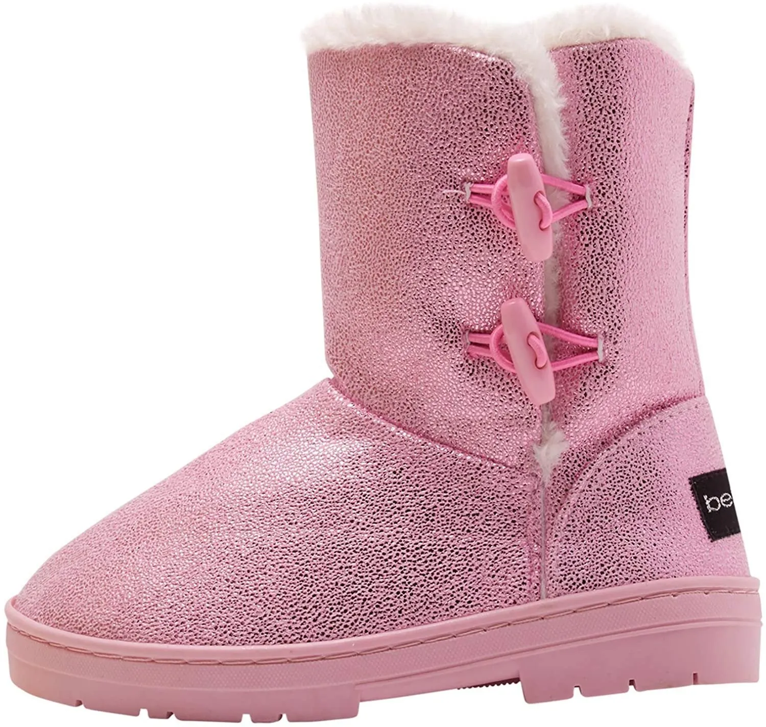 bebe Girls’ Shimmery Winter boot with Fur Trim (Toddler/Little Girl/Big Girl)