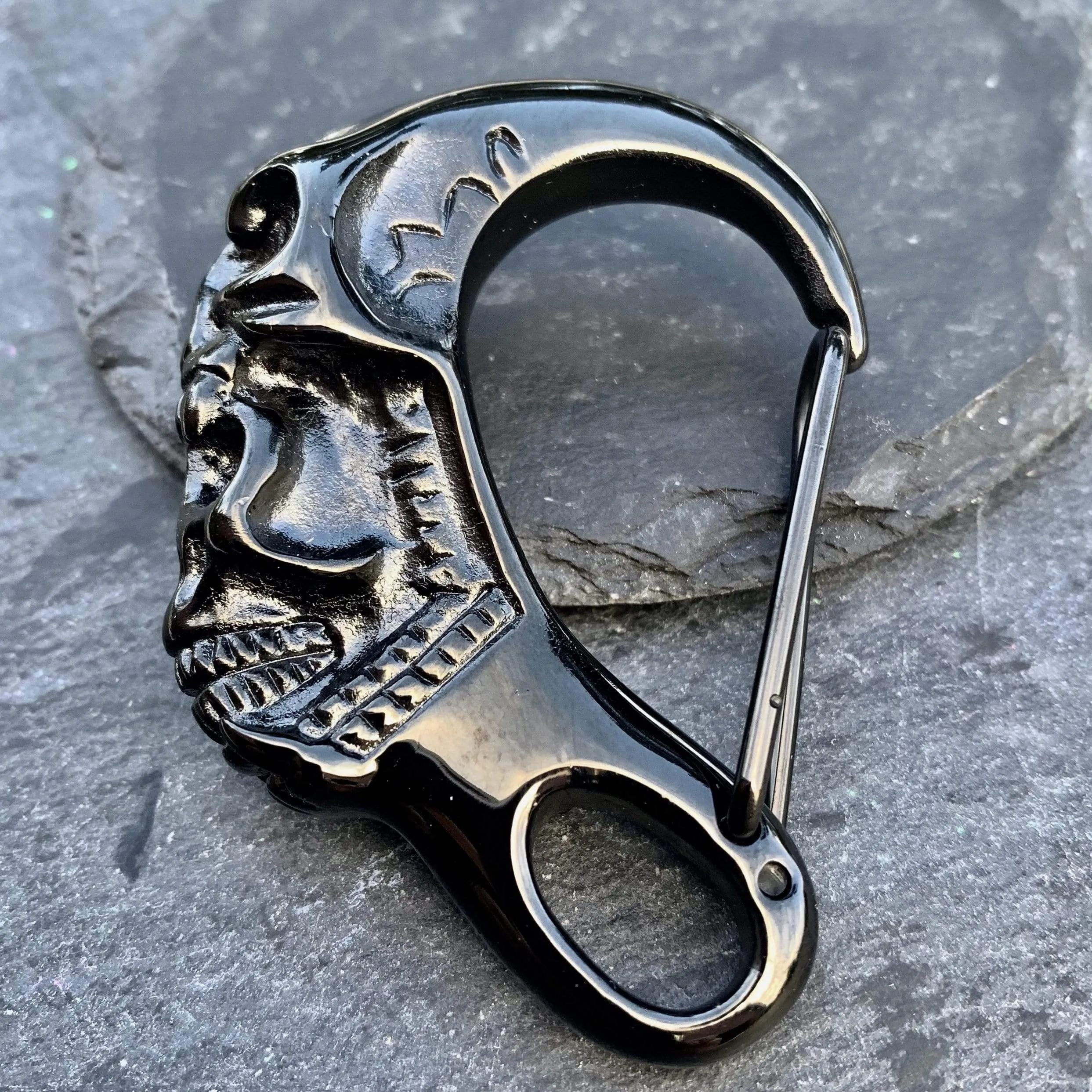 Belt Clip / Clasp - Scream Skull Black - Upgrade Your Wallet / Key Chain - WCC-02