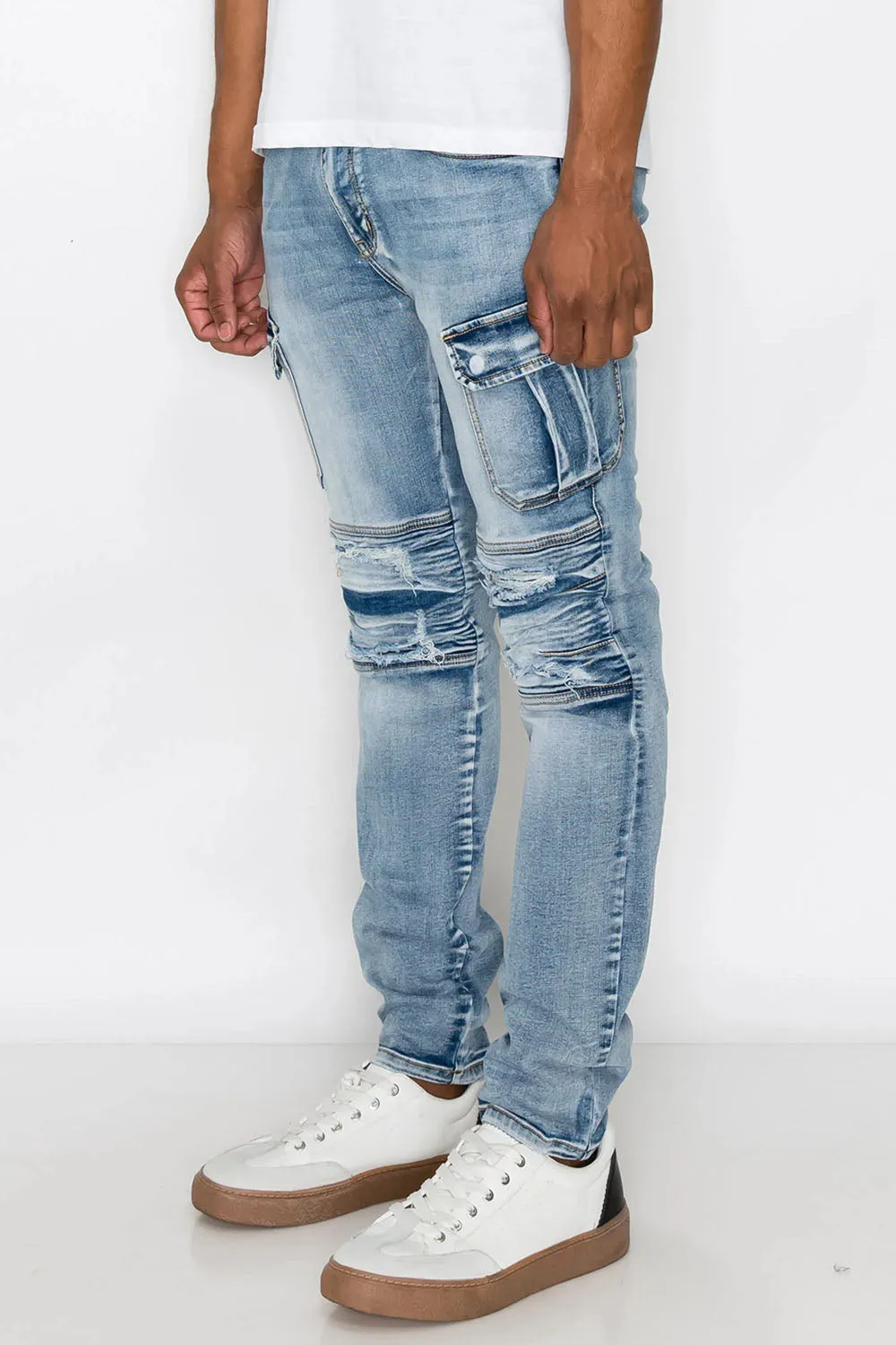 Biker Cargo Denim Jeans