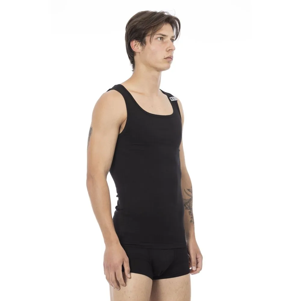 Bikkembergs Black Cotton Men Tank Men's Top