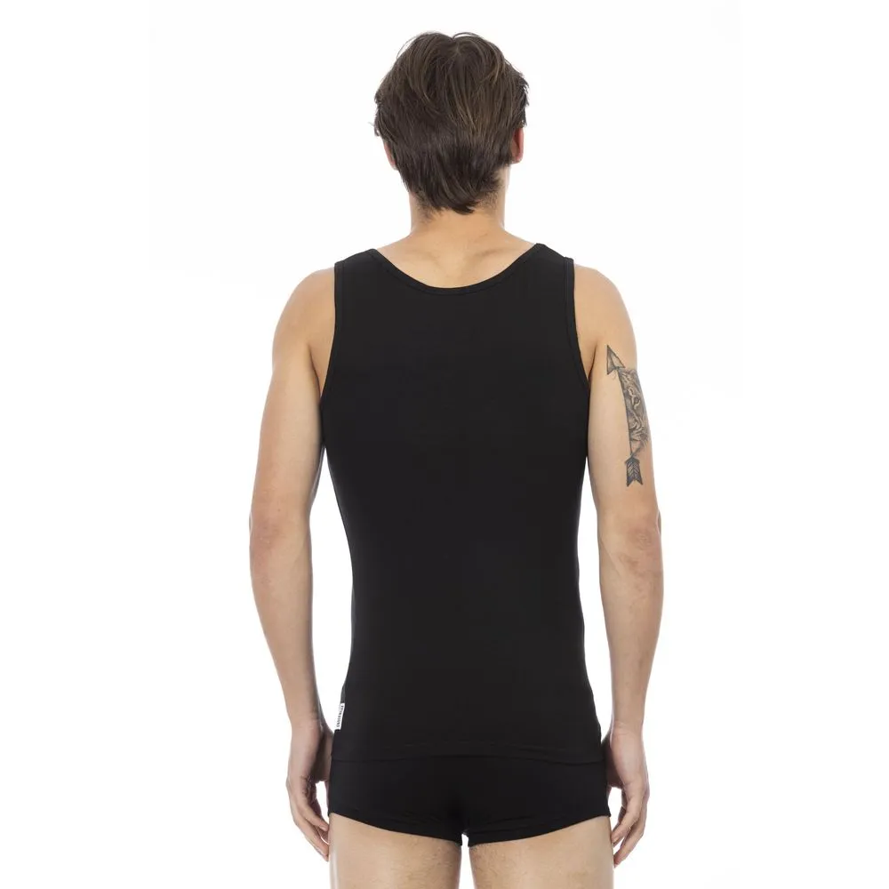 Bikkembergs Black Cotton Men Tank Men's Top