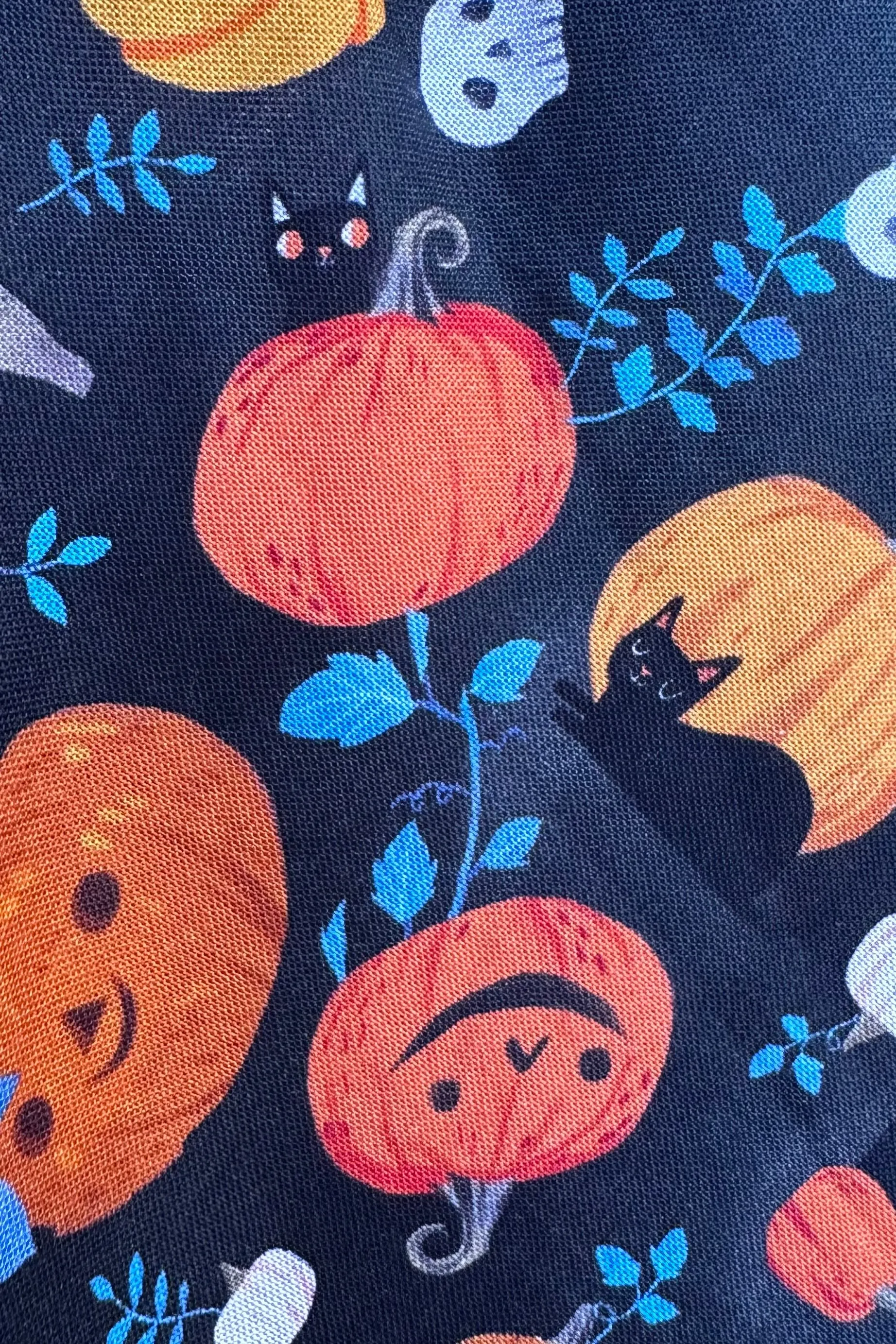 Black Kitties and Jack O' Lanterns  Doris Skirt by Retrolicious