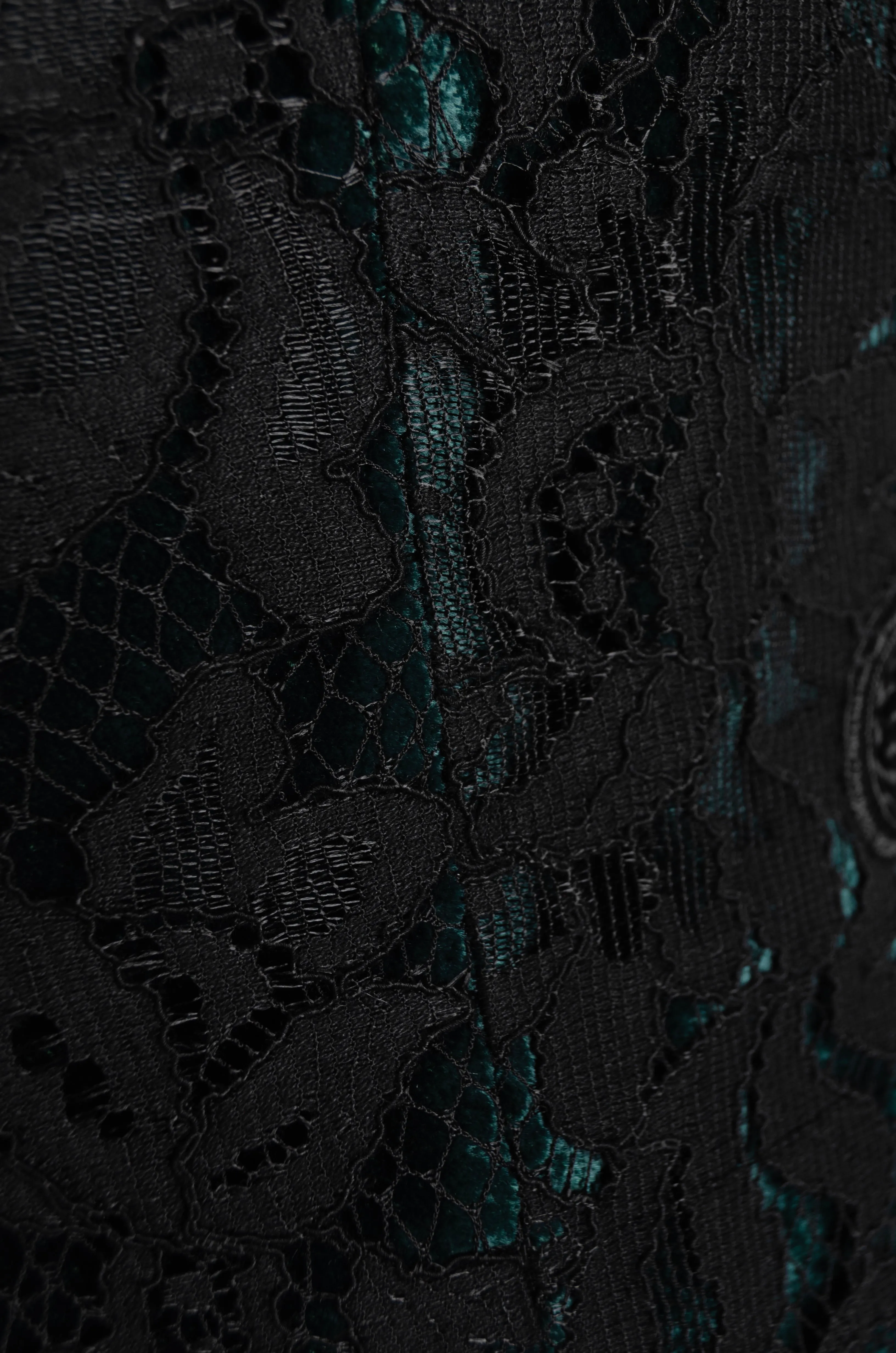 Black Lace Emerald Velvet Suit