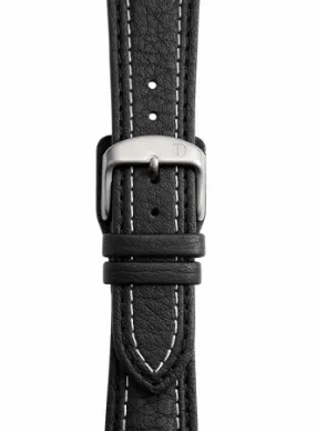 Black/White Stitching Leather Strap