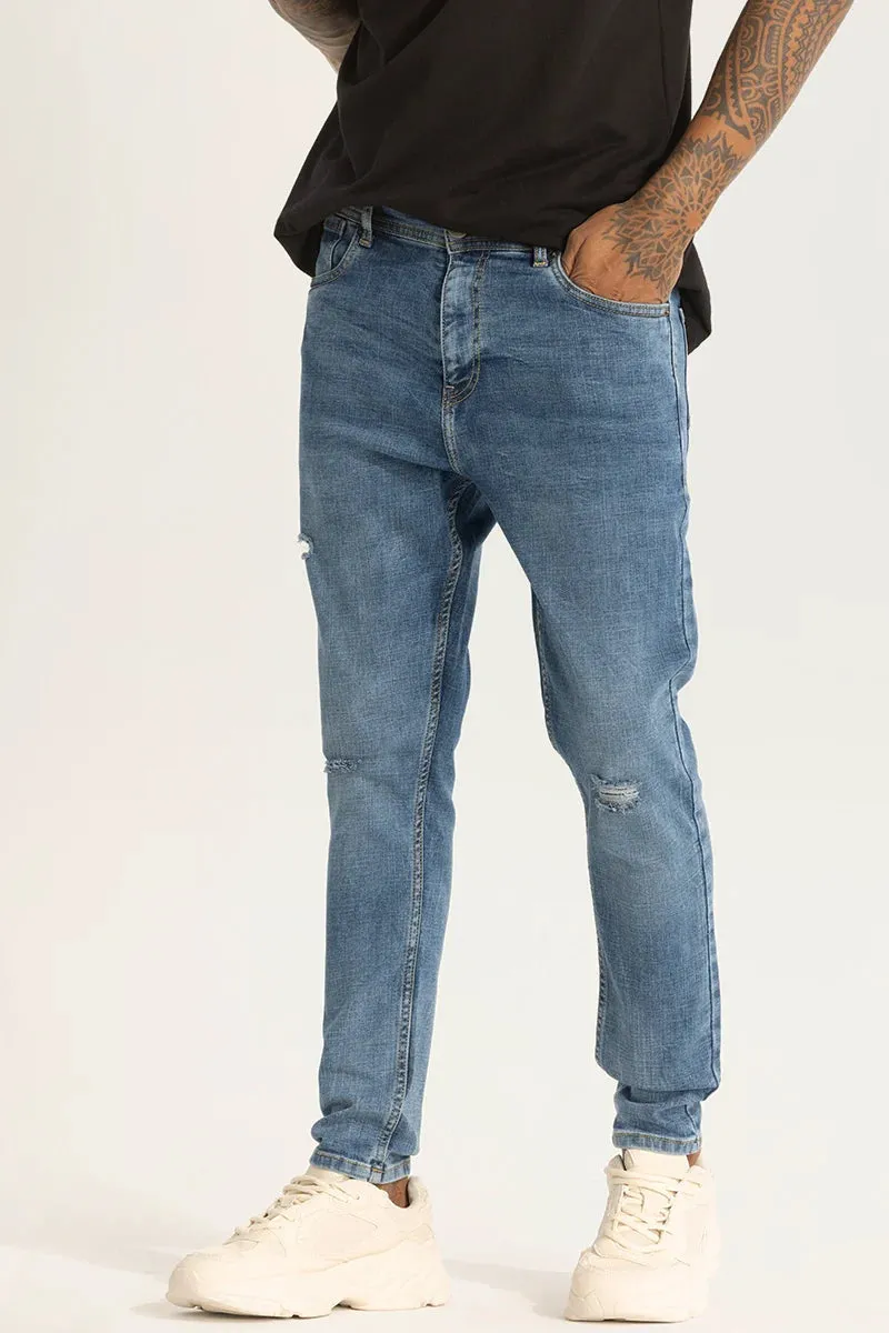 Blue Distressed Skinny Fit Jeans