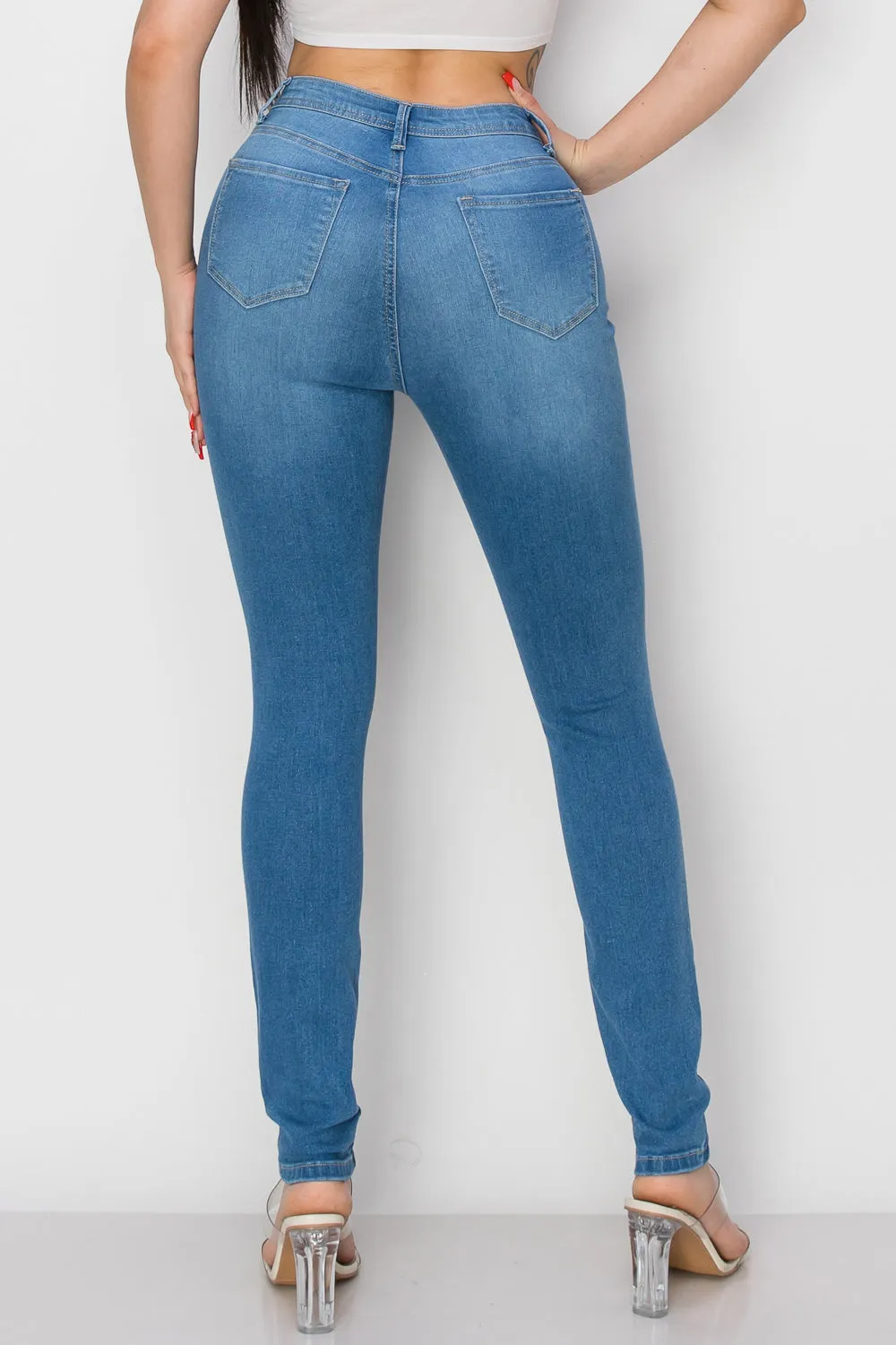 BO-309 HIGH WAISTED STRETCHY SKINNY DENIM JEANS