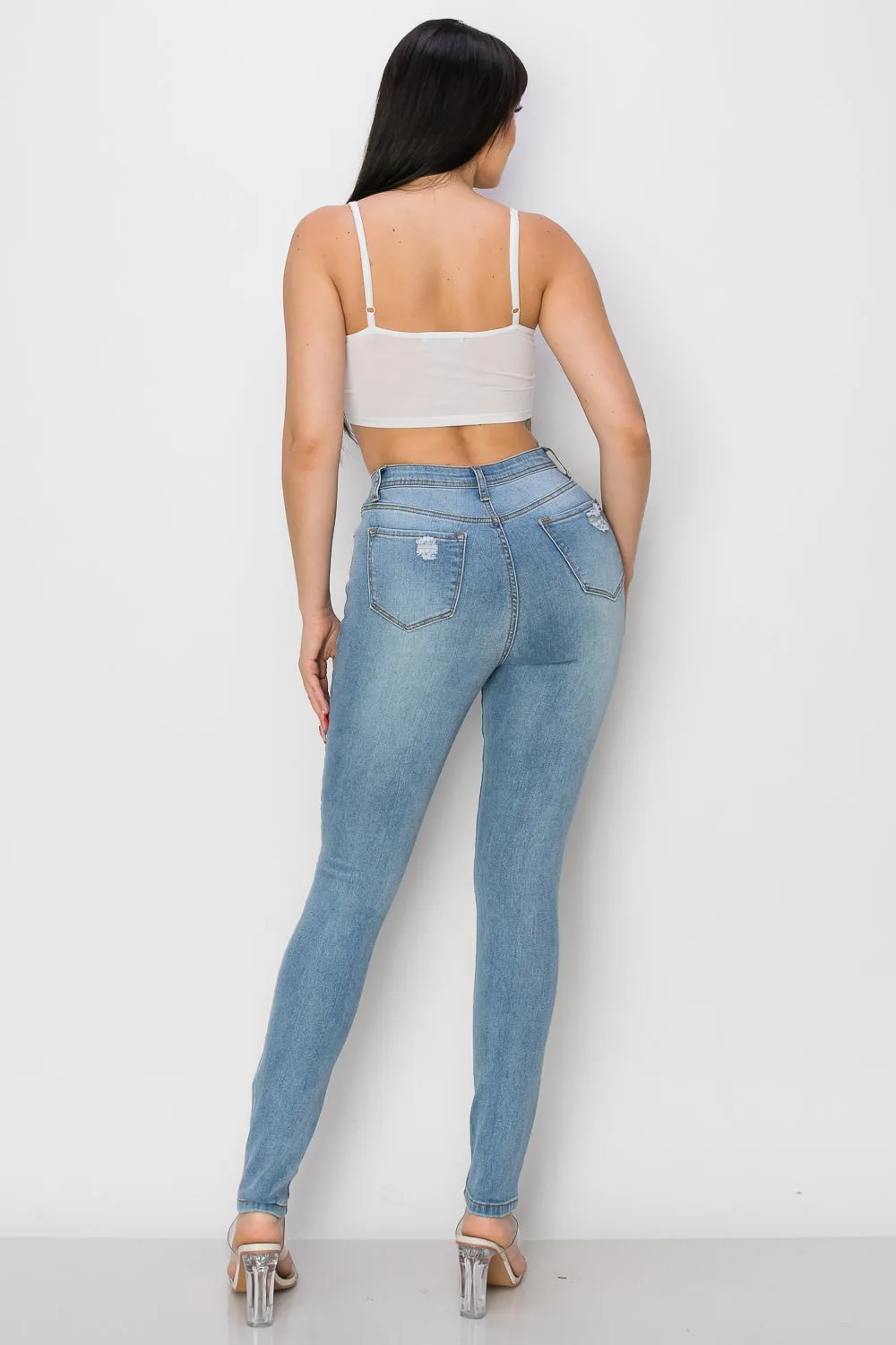 BO-314 HIGH WAISTED STRETCHY SKINNY DENIM JEANS