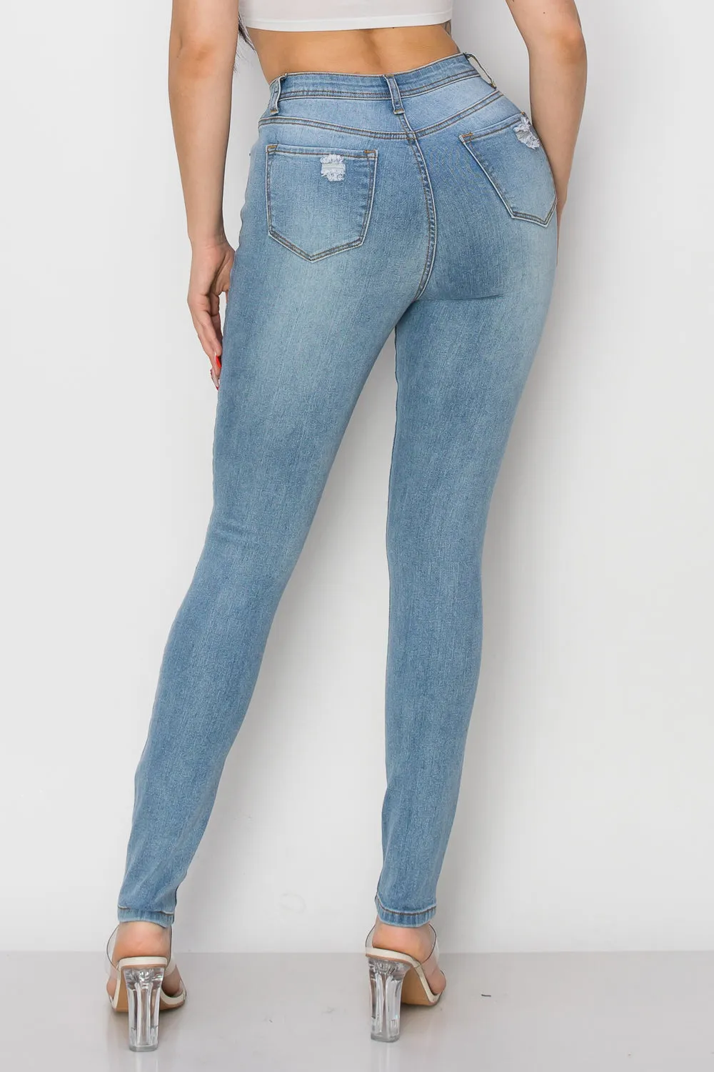 BO-314 HIGH WAISTED STRETCHY SKINNY DENIM JEANS