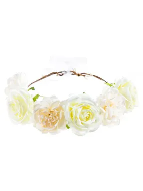 Bohemian Baby White Flower Crown Headband