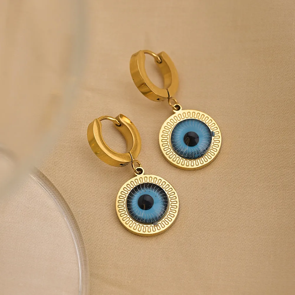 Boho Evil-Eye Hoop Earrings