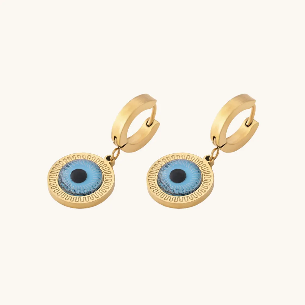 Boho Evil-Eye Hoop Earrings