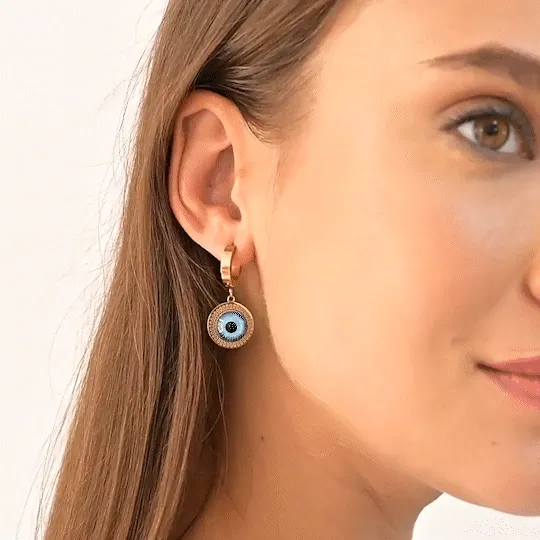 Boho Evil-Eye Hoop Earrings