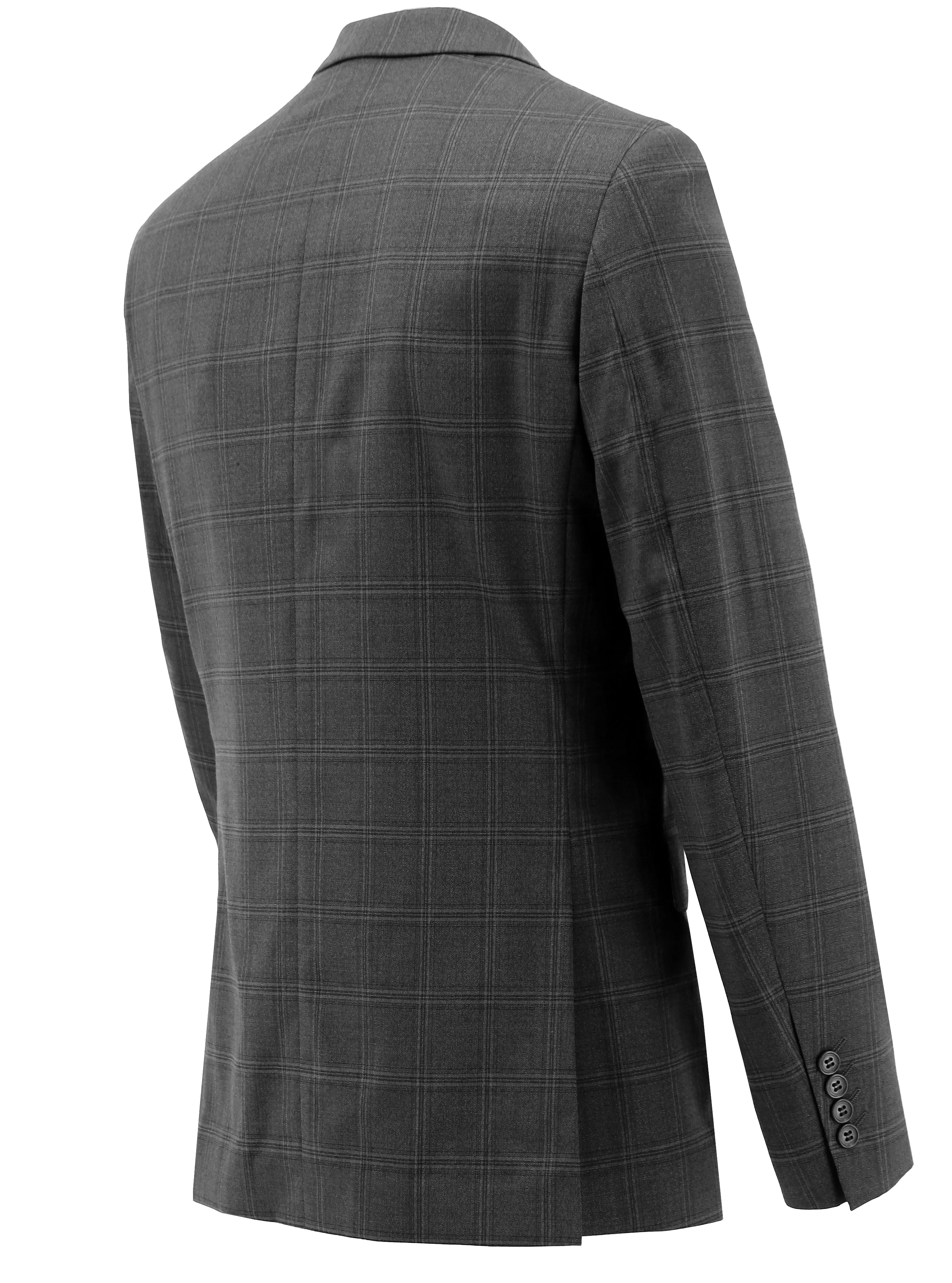 Boston Charcoal Check Wool Suit Set