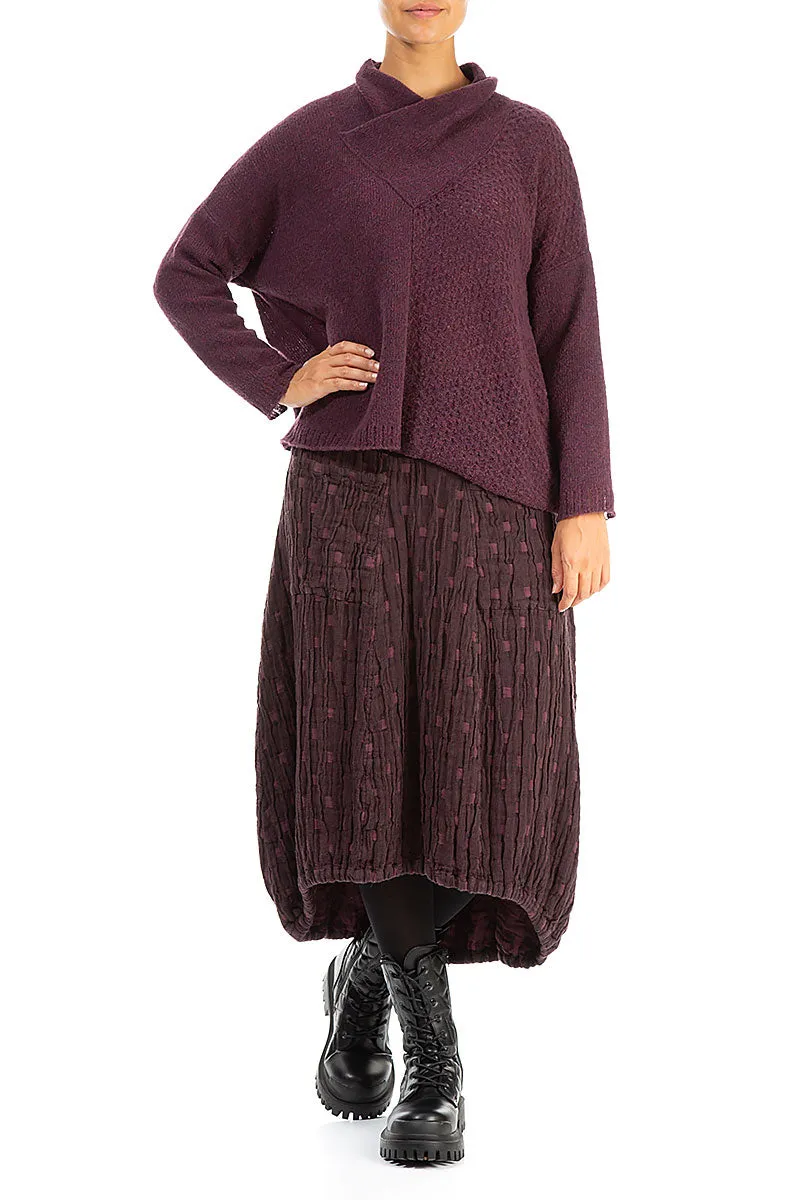 Boxy Cowl Neck Mulberry Wool Sweater