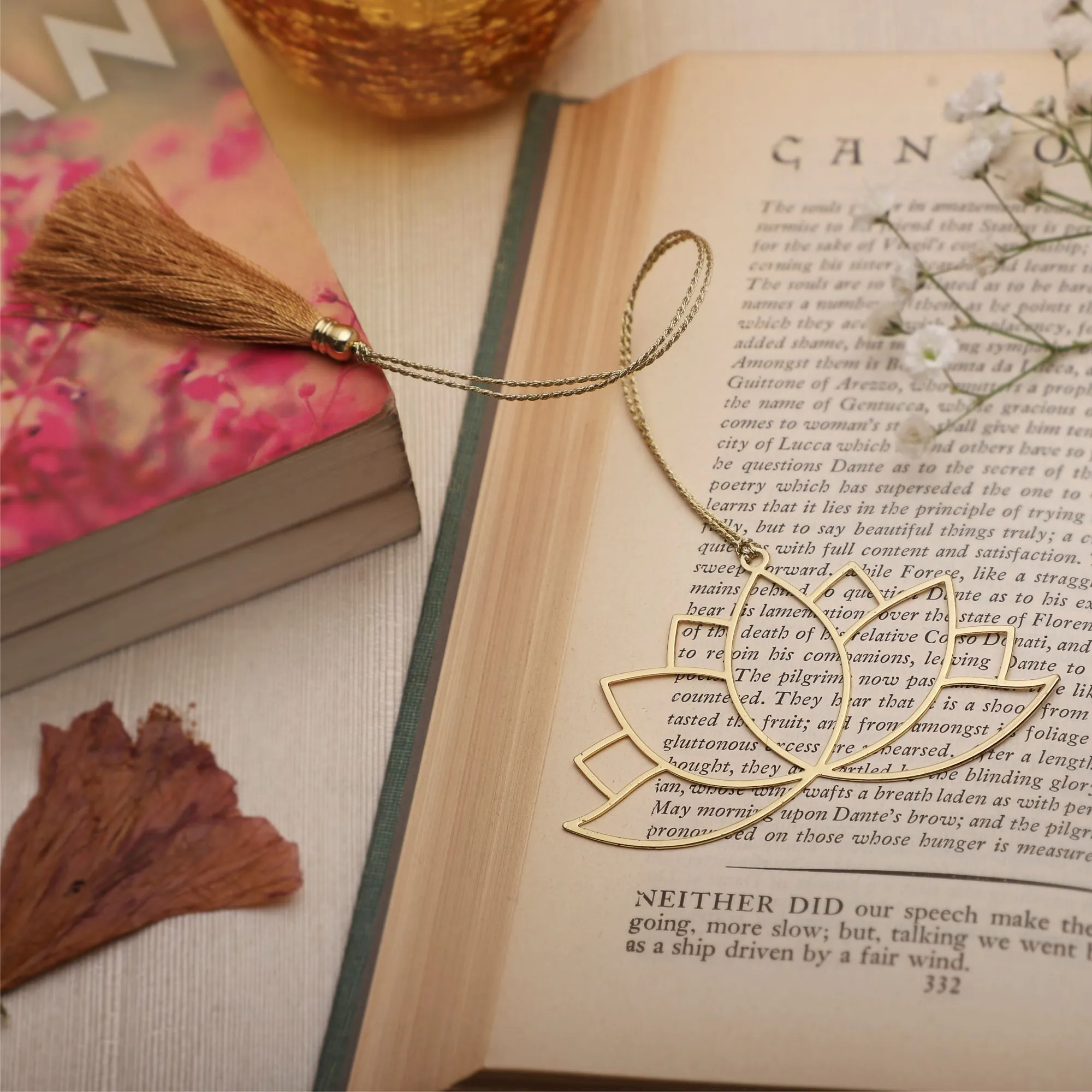 Brass Bookmark Yoga Lotus