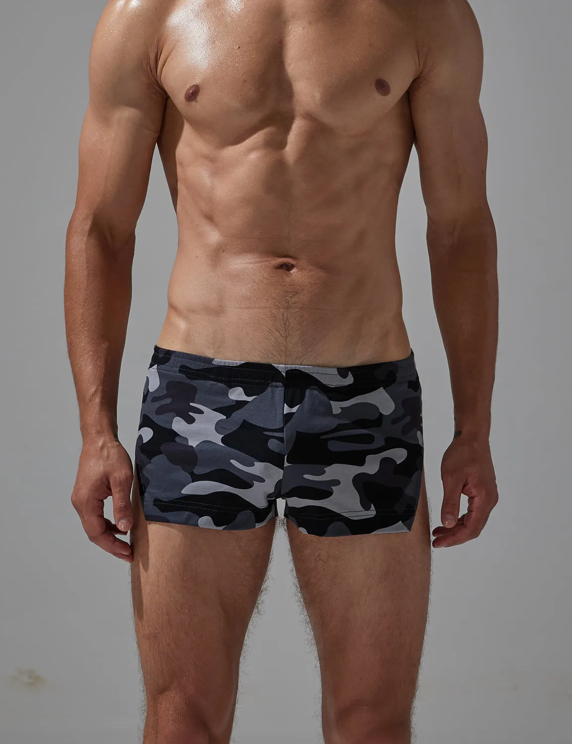 Camouflage Side Split Leisure Shorts 240501