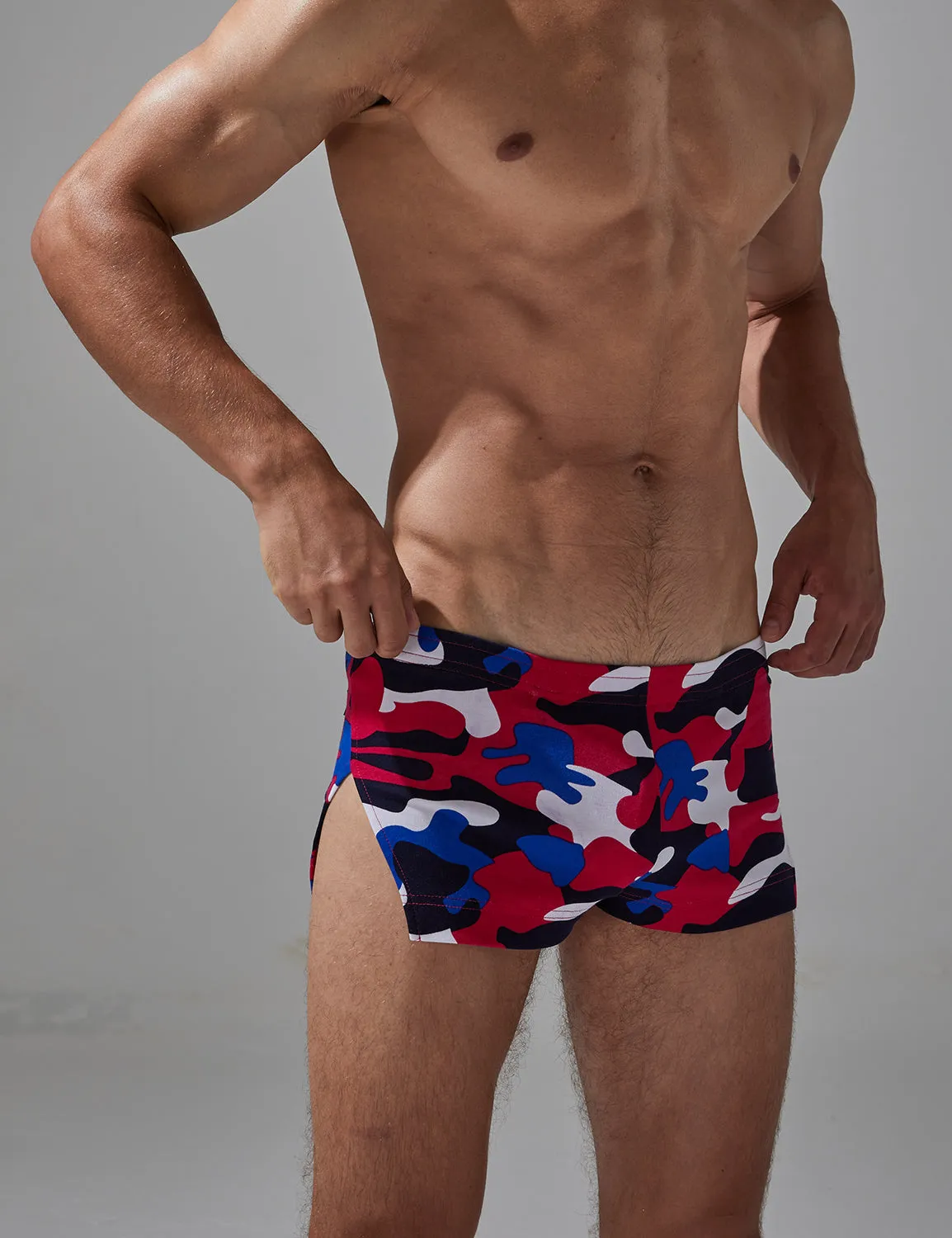 Camouflage Side Split Leisure Shorts 240501