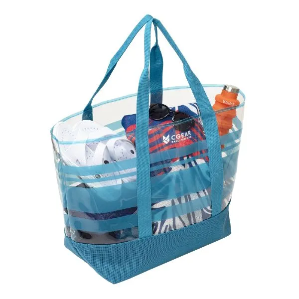 CGEAR - Clear Sand-Free Tote (Turquoise Stripe)