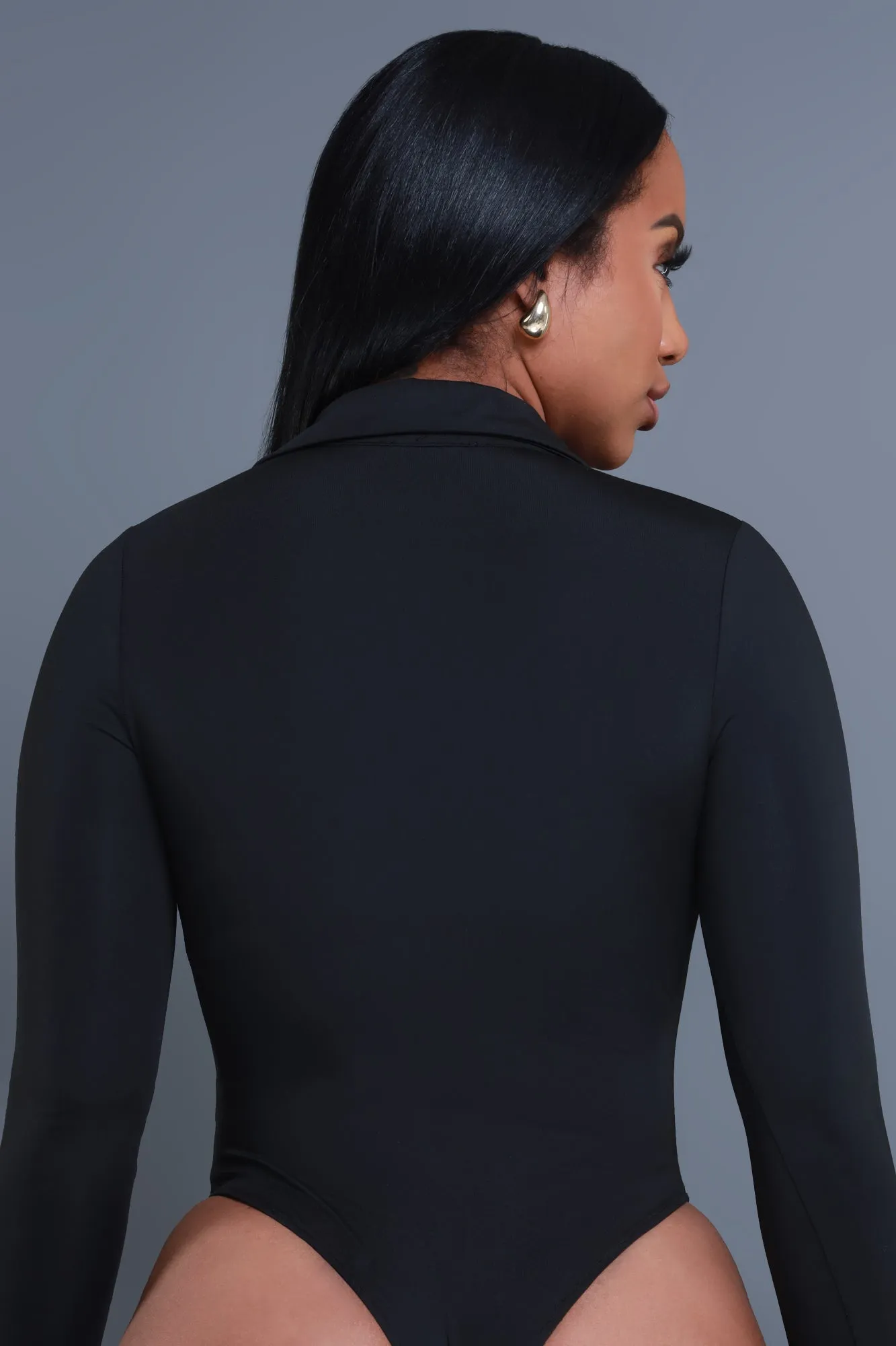 Change Of Plans Button Up Bodysuit - Black