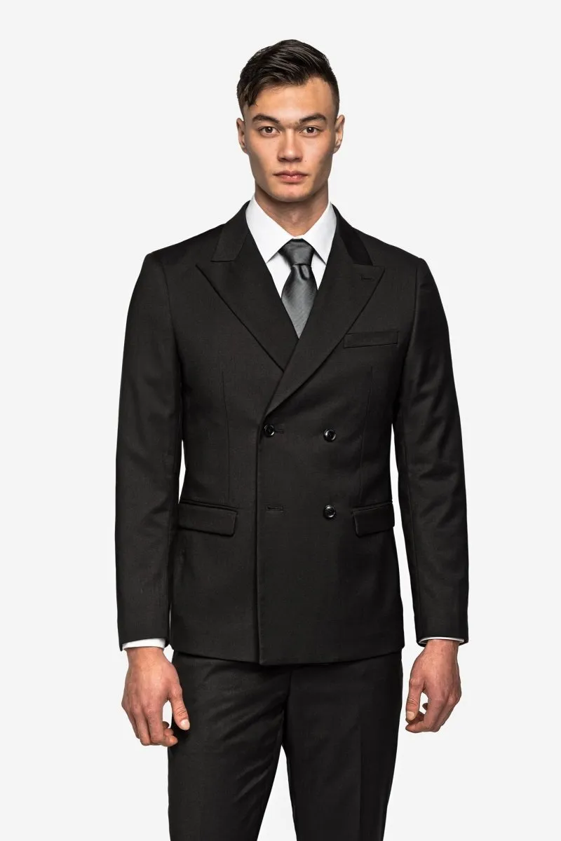 Classic Black Double Breast Suit