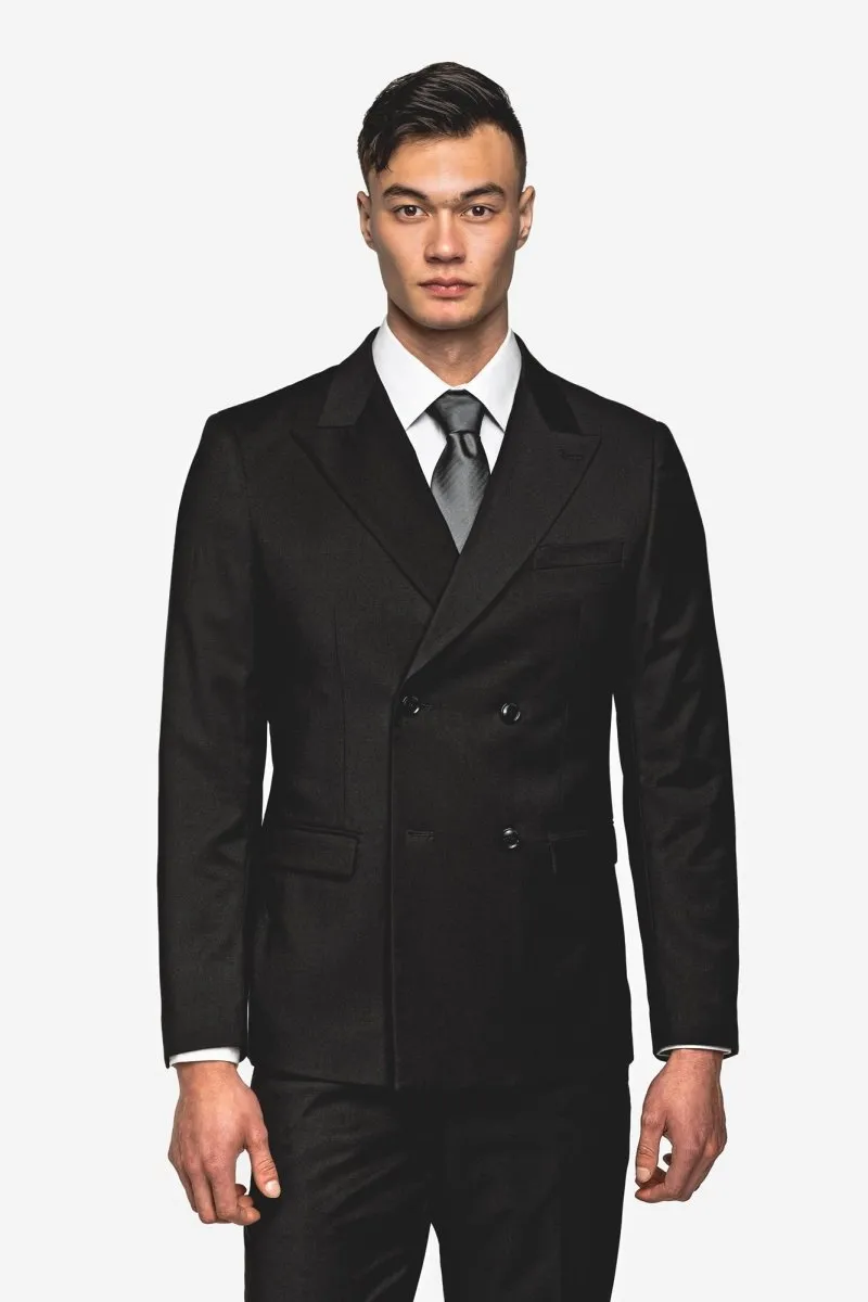 Classic Black Double Breast Suit