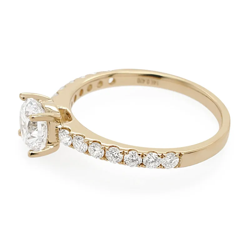 Classic Pave Engagement Ring Setting in Yellow Gold