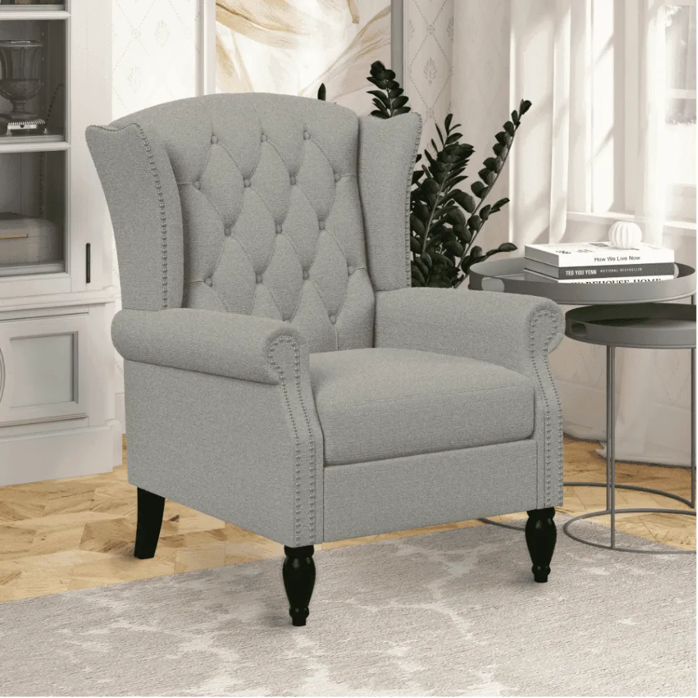 Copper Grove Crawley Diamond Button-Tufted Wingback Chair