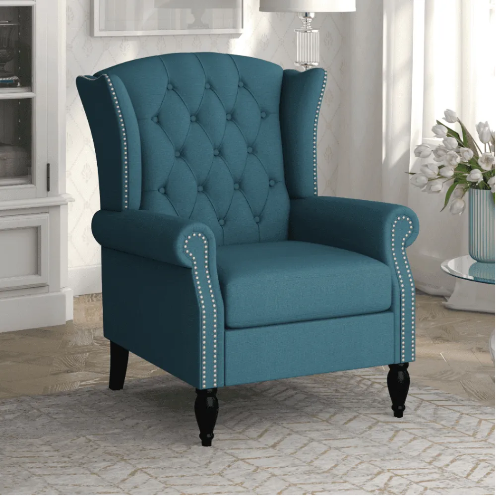 Copper Grove Crawley Diamond Button-Tufted Wingback Chair