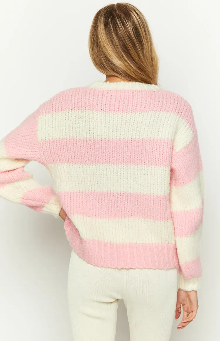 Cotton Candy Pink Stripe Knit Jumper