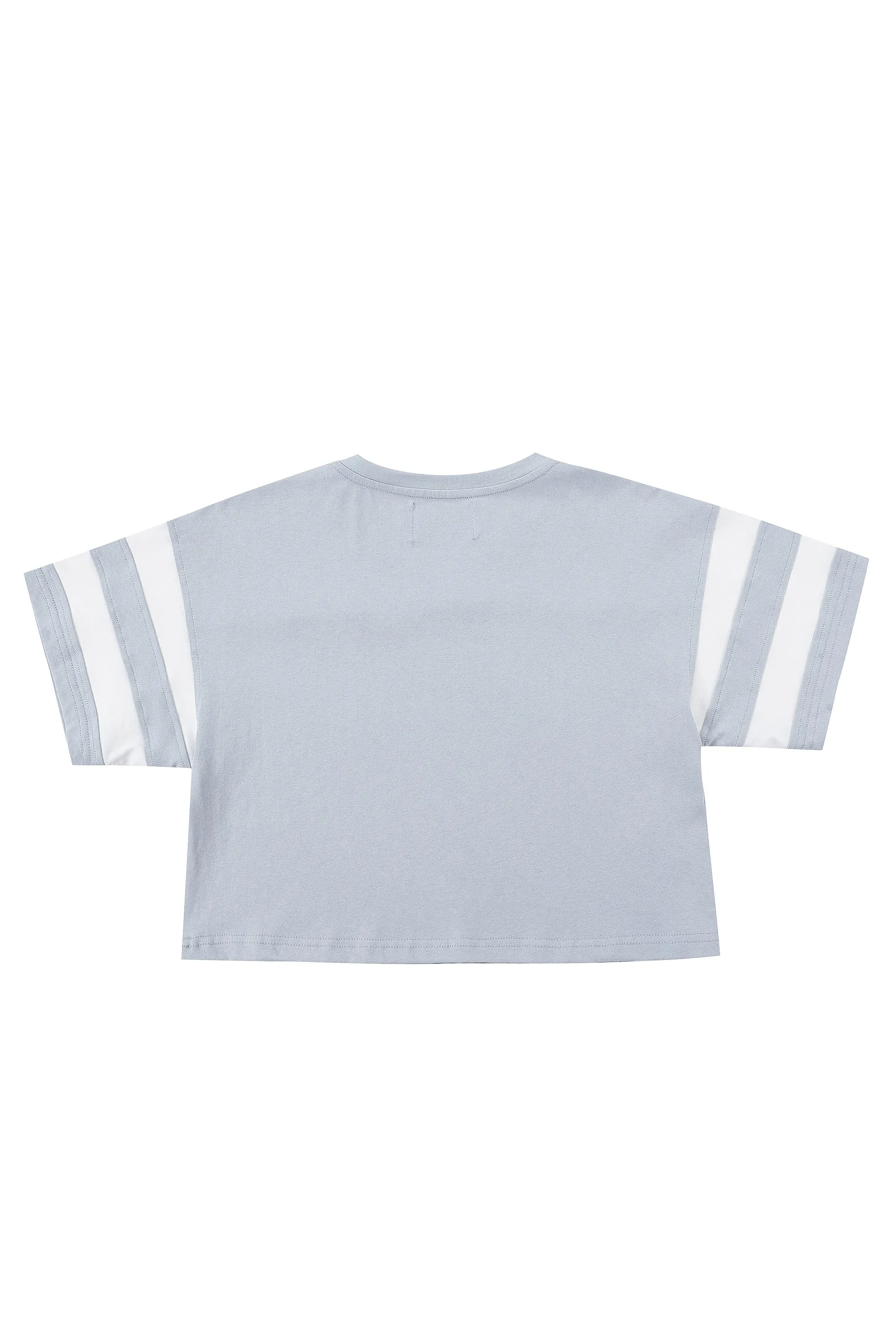 Crop Football T-shirt Blue